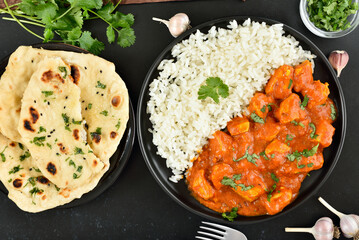 Indian chicken curry with rice
