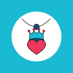 Necklace with heart line icon
