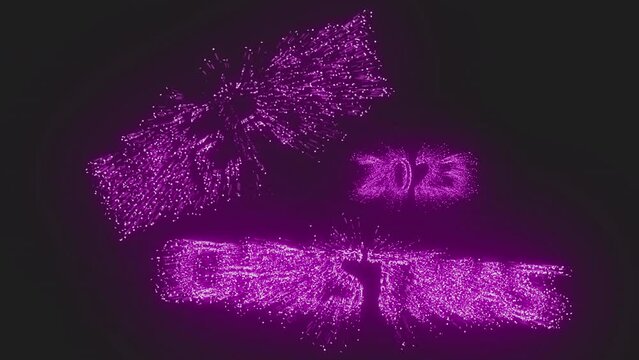 Merry Christmas animation, is suitable for celebrations, wishes, events, messages, holidays, and festivals. Animated handwritten in Pink color on the black background alpha channel