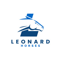 Modern Letter L Monogram Horse Head logo, letter L horse logo, horse head logo