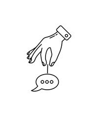 hand holding chat icon, vector best line icon.