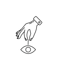 hand holding eye icon, vector best line icon.