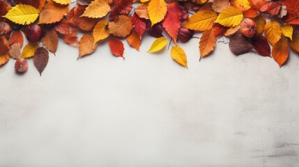 Autumnal Charm: Decorative Frame with Beautiful Fall Leaves Border