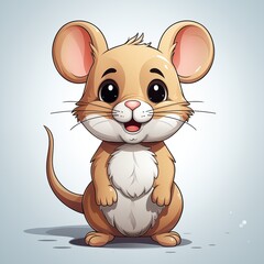 Illustration of a cute mouse on a white background