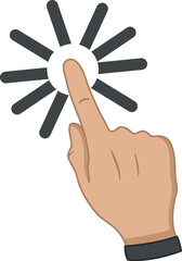 Pressing the Screen with the Index Finger. Hand Gesture. Index Finger Up. Vector illustration