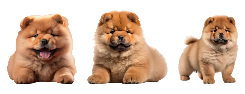 Chow chow puppy  white background