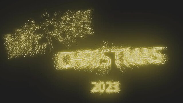Merry Christmas Alpha Channel with Golden particles