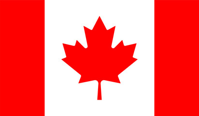 Fototapeta premium Canada flag illustration. Hockey, maple, state, city, Canadians, cold, snow, syrup, Ottawa, Quebec, Vancouver. Vector icons for business and advertising