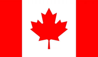 Fotobehang Canada flag illustration. Hockey, maple, state, city, Canadians, cold, snow, syrup, Ottawa, Quebec, Vancouver. Vector icons for business and advertising © Кирилл Макаров
