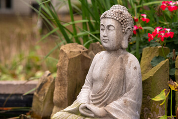 Buddha Statue in a Garden