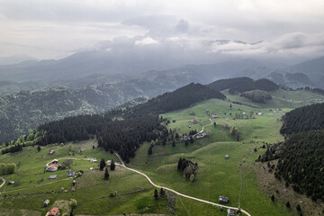 ROMANIA - Landscape with mountains in the background