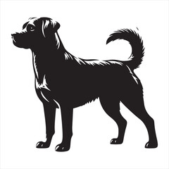 Dog Silhouette - Canine Companions, Loyal Guardians, and Furry Friends in Heartwarming Silhouettes - Minimallest dog black vector
