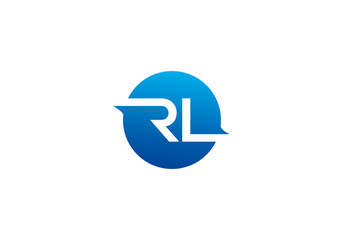 RL letter logo design on luxury background. LR monogram initials letter logo concept.