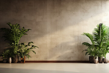 Concrete Wall room with Plants
