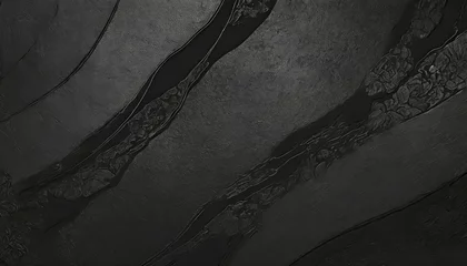 Rolgordijnen dark metal wallpaper with rock background the art of abstract black texture © RichieS