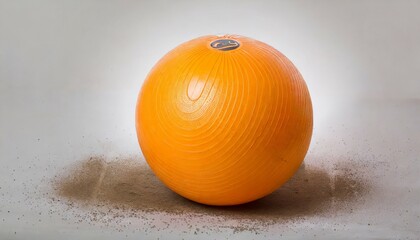 orange fitness ball on white background