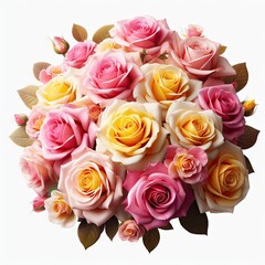 bouquet of roses isolated on white