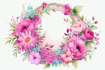 Fototapeta premium Watercolor weeding flower bouquet set