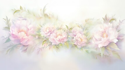 Naklejka na ściany i meble Floral watercolour background
