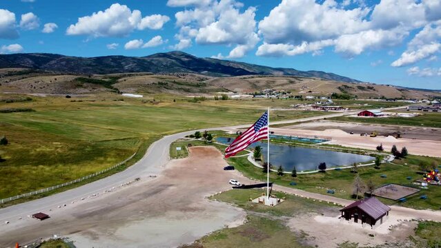 Bear Lake Utah Large American Flag 