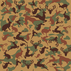 animals camo seamless pattern