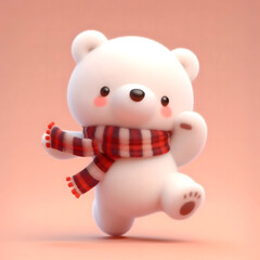 teddy bear with heart happy merry christmas new year 2024 