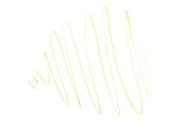 light yellow pencil strokes isolated on transparent background
