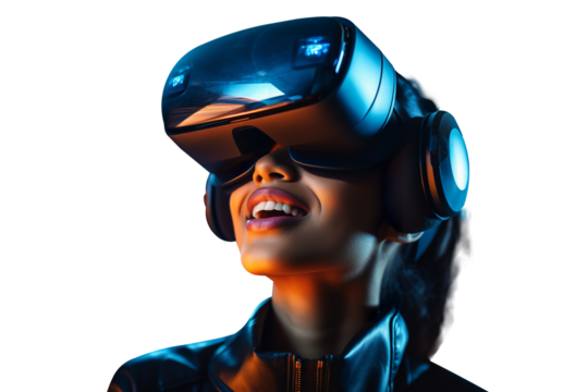 Magnificent Men playing virtual isolated on transparent background
 - Powered by Adobe