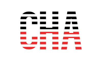 CHA three initial letter iconic line negative space minimal logo design vector template. monogram, abstract, wordmark, business, typography, minimalist, brand, company, flat, modern, unique, simple