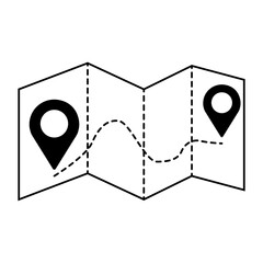 Path on brochure illustration. GPS tag, road, map, direction, atlas, globe, terrain, navigator. Vector icons for business and advertising