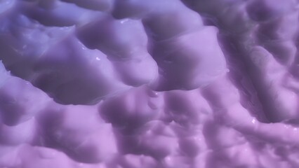 Uneven texture of cream in purple color. Face or body cosmetic product, close up. Creative concept of beauty industry advertisement.