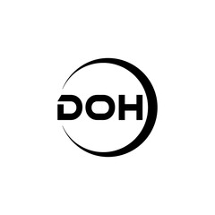 DOH letter logo design with white background in illustrator, cube logo, vector logo, modern alphabet font overlap style. calligraphy designs for logo, Poster, Invitation, etc.