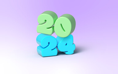 3D style backgound of 2024