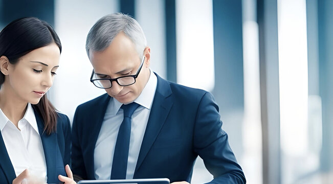 Successful bisness concept: People working together in office. 