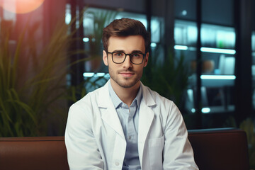 Obraz premium Orthopedic surgeon doctor examining patient joint x-ray bone scan in radiology orthopedic hospital Generative Ai