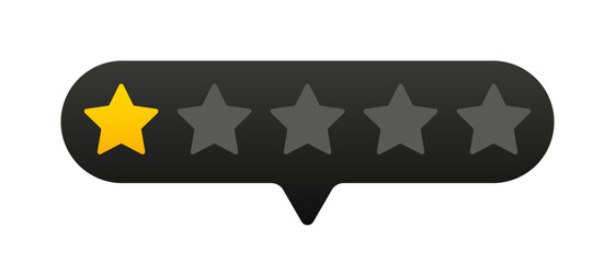 One stars illustration. Favorites, rating, rating, reviews, score, quality, award. Vector icons for business and advertising