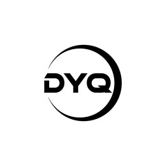 DYQ letter logo design with white background in illustrator, cube logo, vector logo, modern alphabet font overlap style. calligraphy designs for logo, Poster, Invitation, etc.
