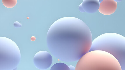 Abstract 3d background design with pastel colored spheres