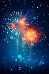 new year poster background with  fireworks design