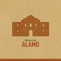 Battle of the Alamo. Battle of the Alamo on brown paper vector illustration.  - obrazy, fototapety, plakaty