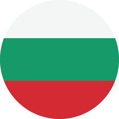 Round Bulgaria flag vector icon isolated on white background