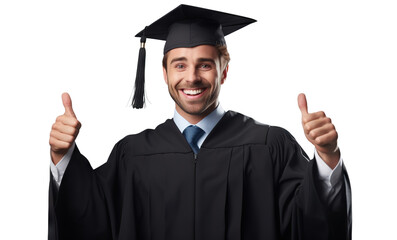 Proud happy graduate celebrating success, cut out