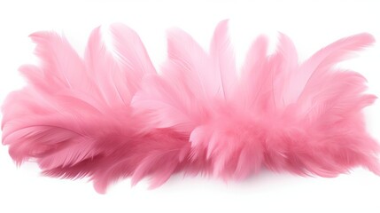 Pink feather boa isolated on white background, party  isolated png like style.. Isolated on white background png like style. Created using Generative AI Technology