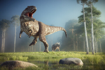 Giganotosaurus in nature. © Orlando Florin Rosu