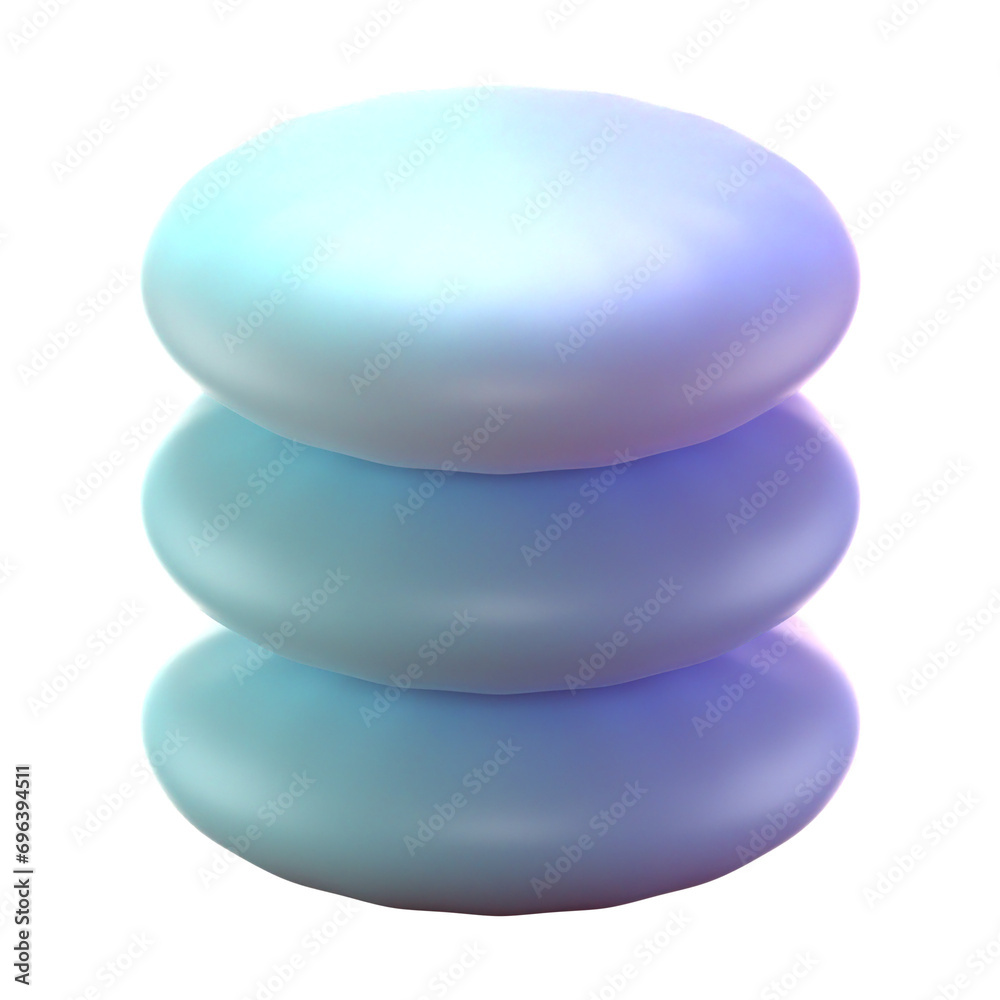 Poster gradient 3d stacked ellipses shape, subsurface material 3d rendering