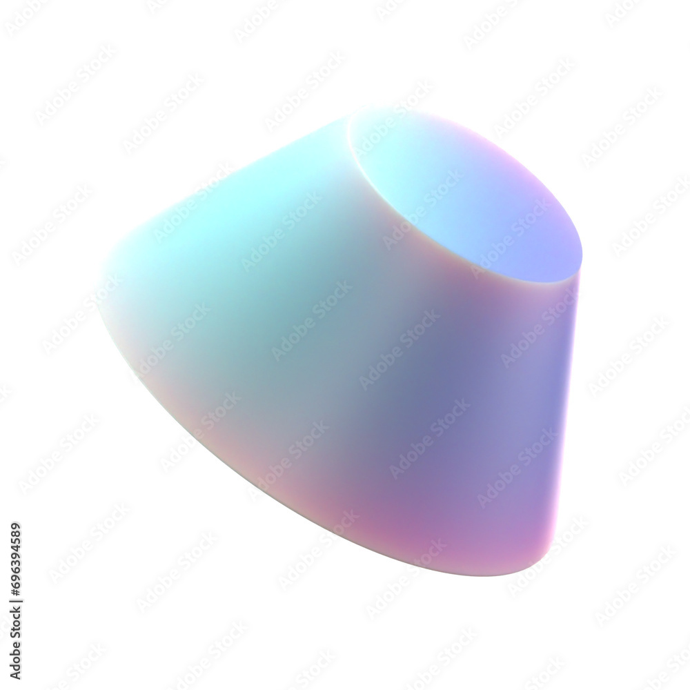 Poster gradient 3d sliced cone shape, subsurface material 3d rendering