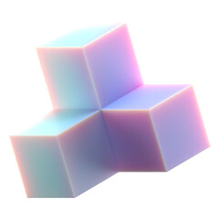 Gradient 3d cubes cylinder shape, subsurface material 3d rendering