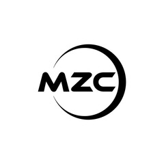 MZC letter logo design with white background in illustrator, cube logo, vector logo, modern alphabet font overlap style. calligraphy designs for logo, Poster, Invitation, etc.