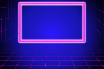 neon lines abstract technology background. Futuristic glowing vector design