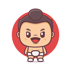 cute sumo man cartoon illustration